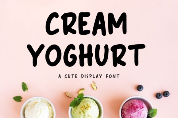 Cream Yoghurt: A Playful Brushed Font for Bold Designs