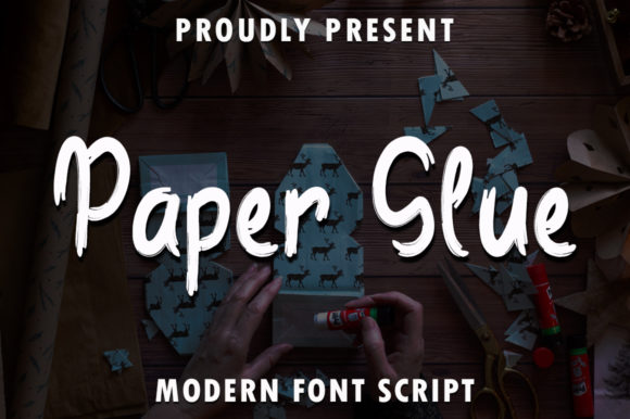 Paper Glue: A Delicate Brushed Font for Creative Designs